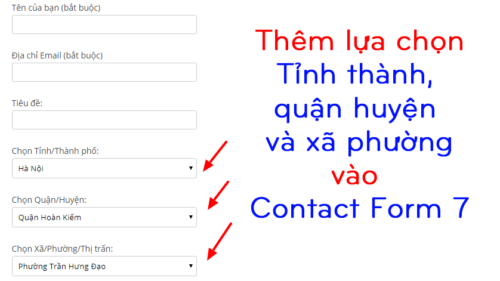 Plugin Thêm lựa chọn địa chỉ tỉnh thành vào contact form 7