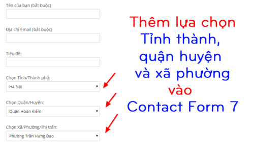 Plugin Thêm lựa chọn địa chỉ tỉnh thành vào contact form 7