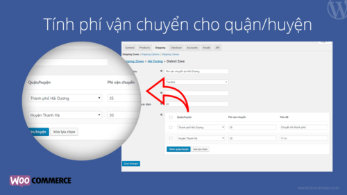 Plugin tính phí vận chuyển cho quận/huyện trong woocommerce