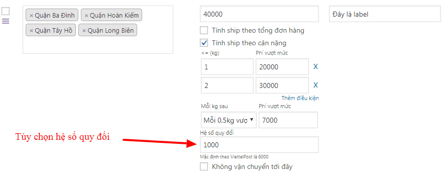 Plugin tính phí vận chuyển cho quận/huyện trong woocommerce