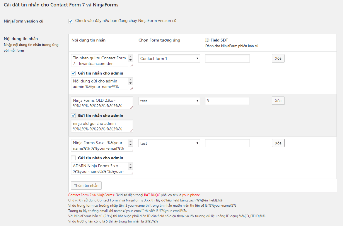 SMS Master – Gửi tin nhắn sms cho WordPress