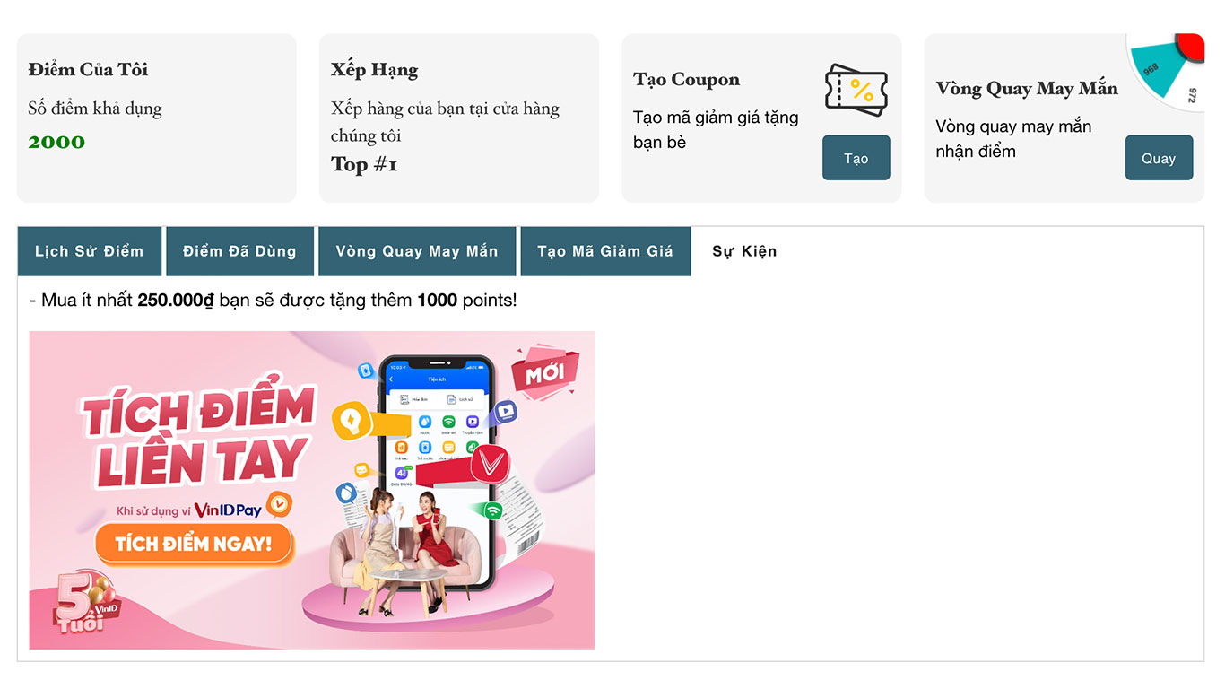 PluginWP Points and Rewards for Woocommerce - Plugin tích điểm