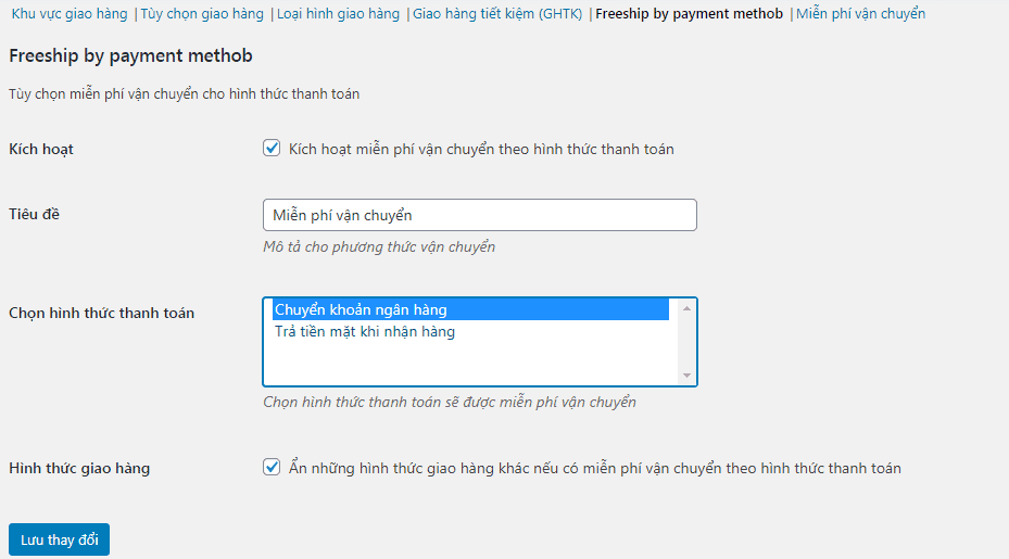 Plugin kết nối giao hàng tiết kiệm với Woocommerce – GHTK vs Woocommerce
