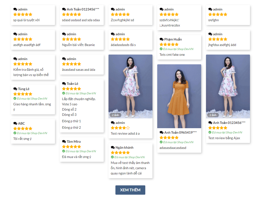 Plugin giống DevVN Woocommerce Reviews plugin