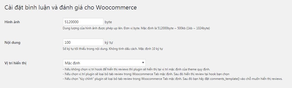 Plugin giống DevVN Woocommerce Reviews plugin