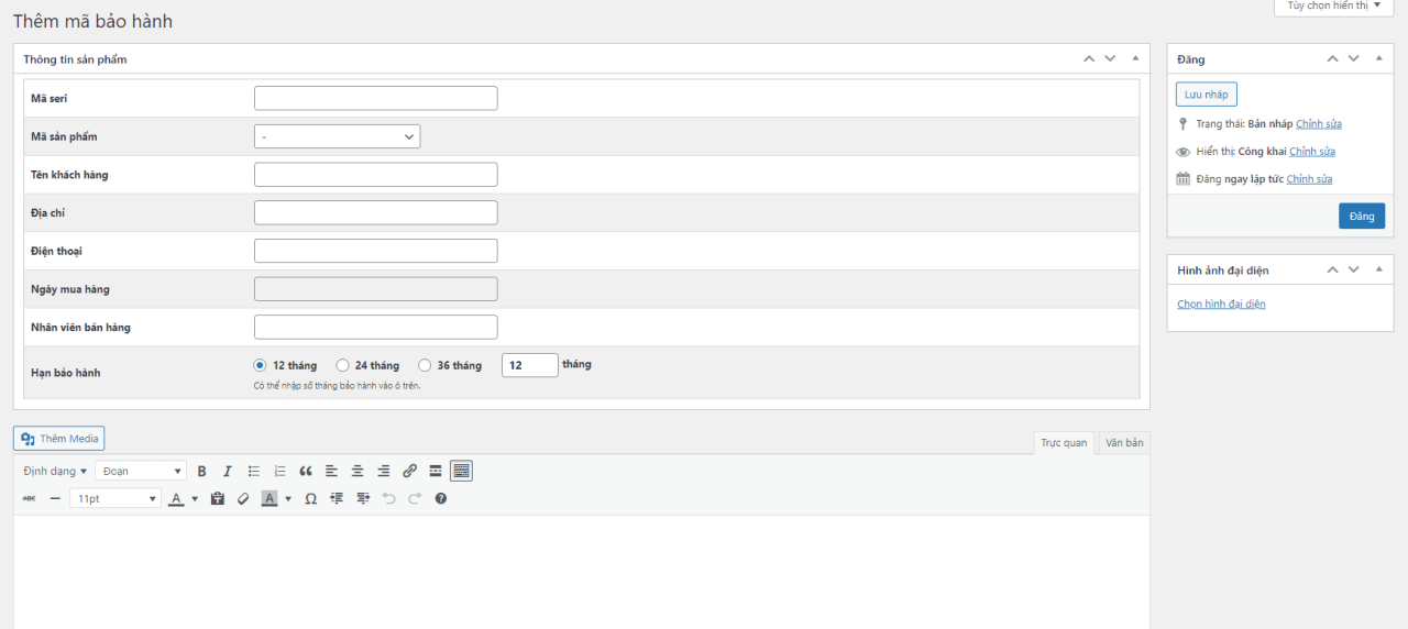 Plugin Kiểm tra hạn bảo hành của sản phẩm và thông tin khách hàng