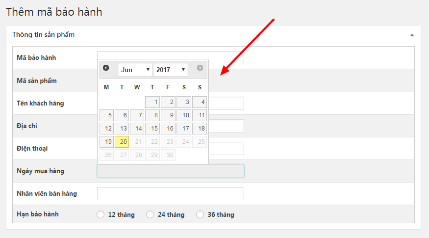 Plugin Kiểm tra hạn bảo hành của sản phẩm và thông tin khách hàng