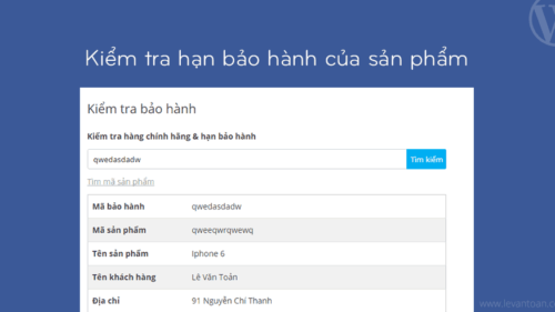 Plugin Kiểm tra hạn bảo hành của sản phẩm và thông tin khách hàng