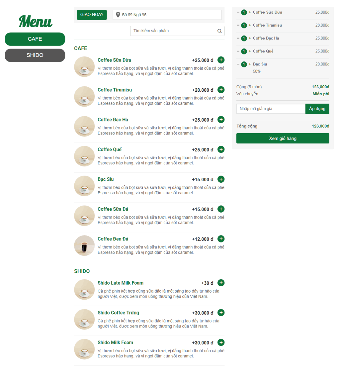 Plugin order món ăn, đồ uống, trà sữa, cafe, bạc xỉu… cho WordPress