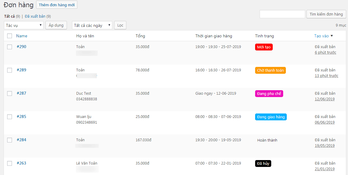 Plugin order món ăn, đồ uống, trà sữa, cafe, bạc xỉu… cho WordPress