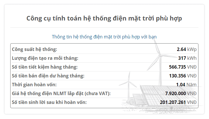 EVN Solar – Plugin tính xây dựng hệ thống năng lượng mặt trời