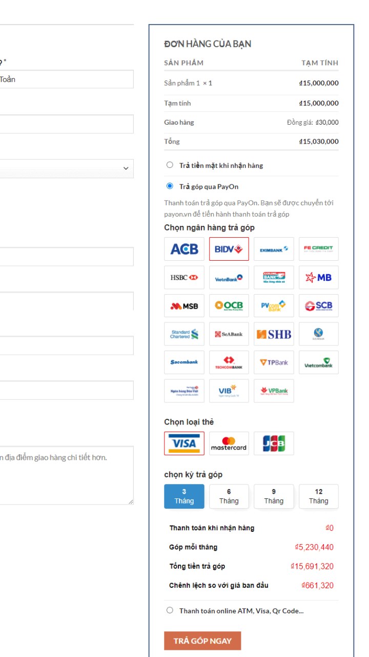 Plugin tích hợp thanh toán PayOn.vn vào WooCommerce Plugin tích hợp thanh toán PayOn.vn vào WooCommerce