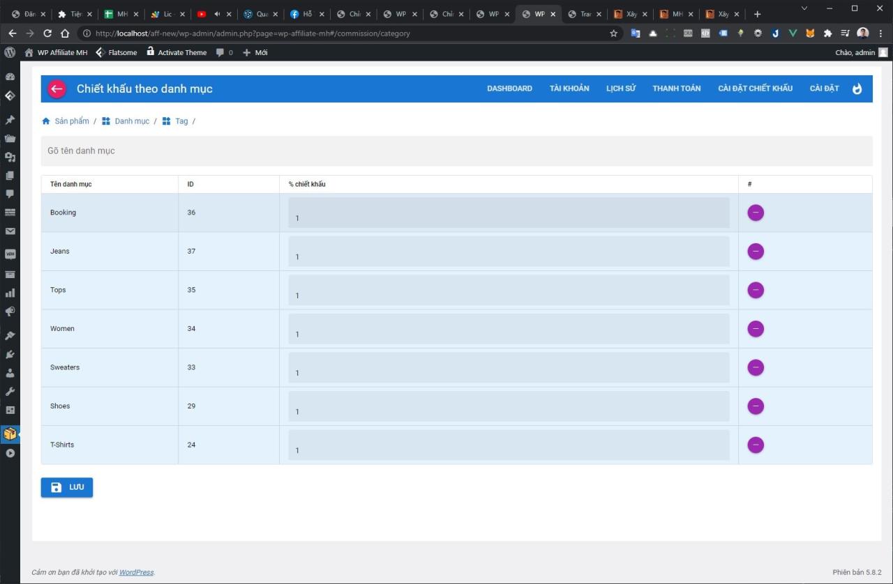 WP Affiliate MH - plugin xây dựng hệ thống cộng tác viên đa cấp