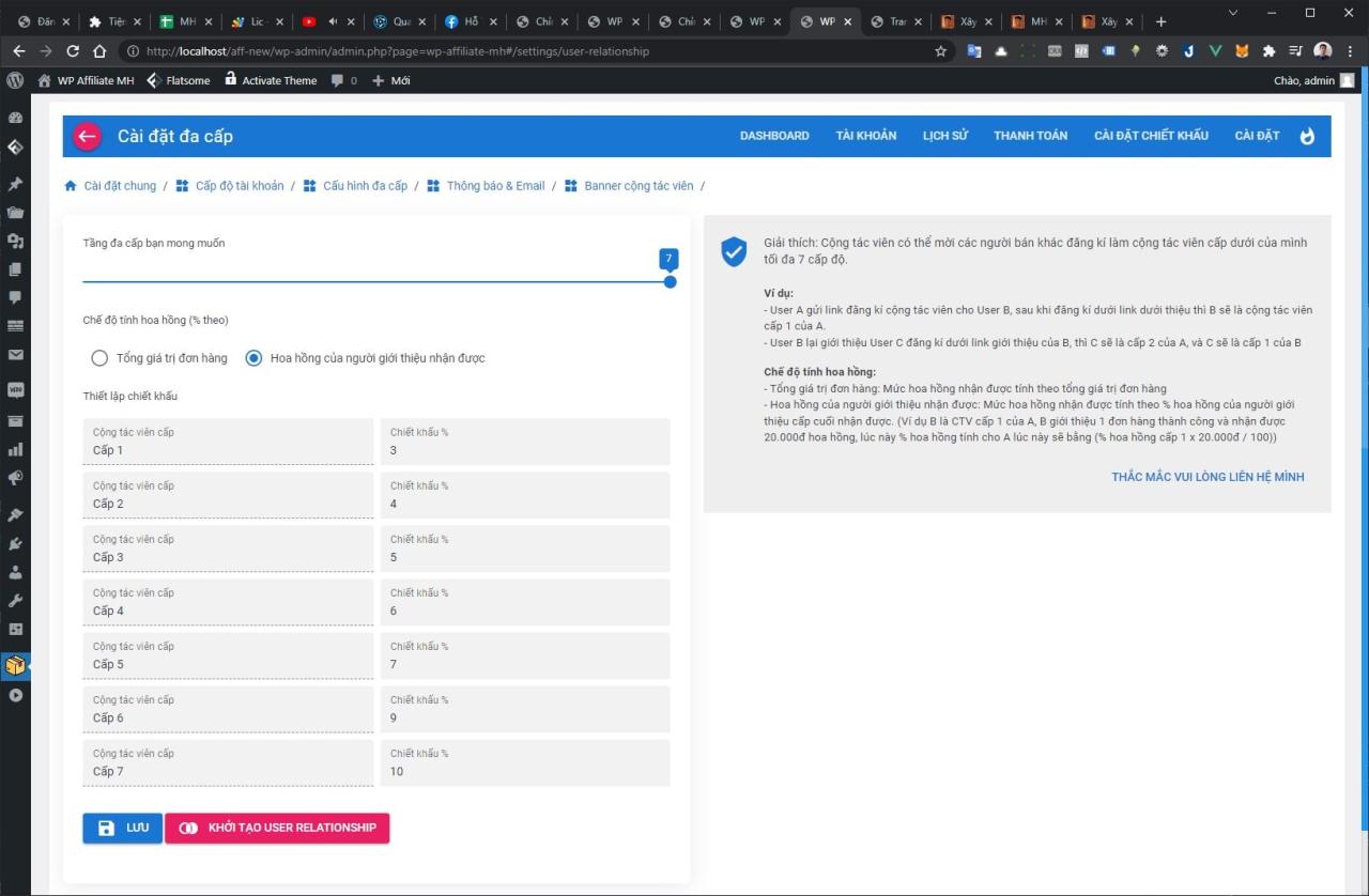 WP Affiliate MH - plugin xây dựng hệ thống cộng tác viên đa cấp