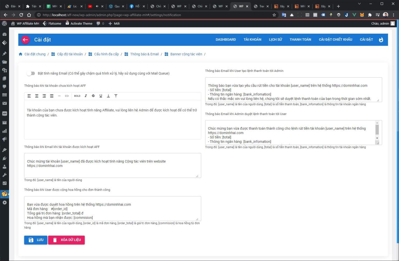 WP Affiliate MH - plugin xây dựng hệ thống cộng tác viên đa cấp