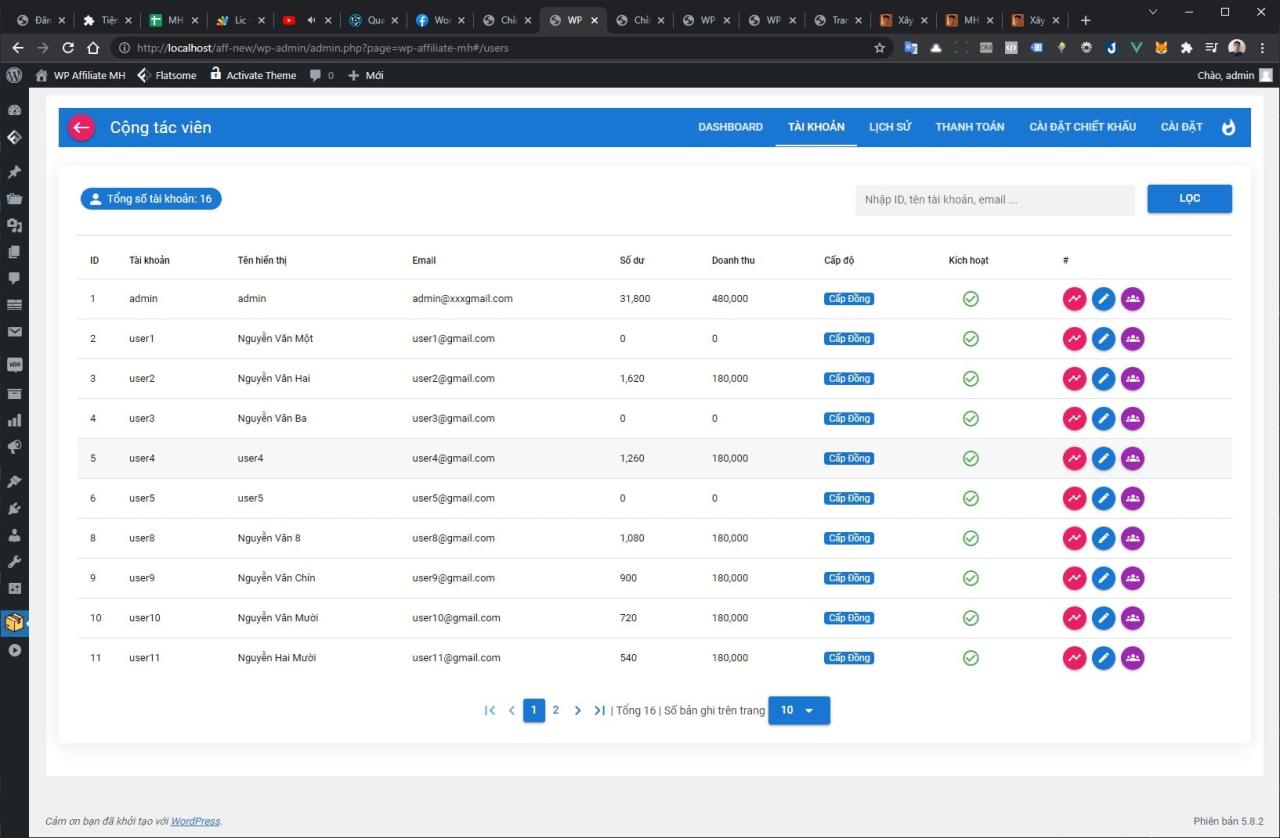 WP Affiliate MH - plugin xây dựng hệ thống cộng tác viên đa cấp