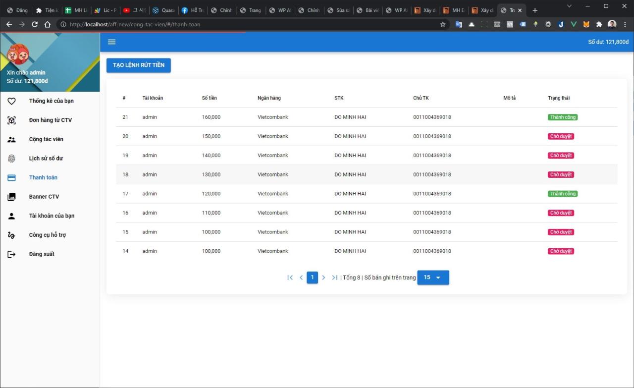 WP Affiliate MH - plugin xây dựng hệ thống cộng tác viên đa cấp