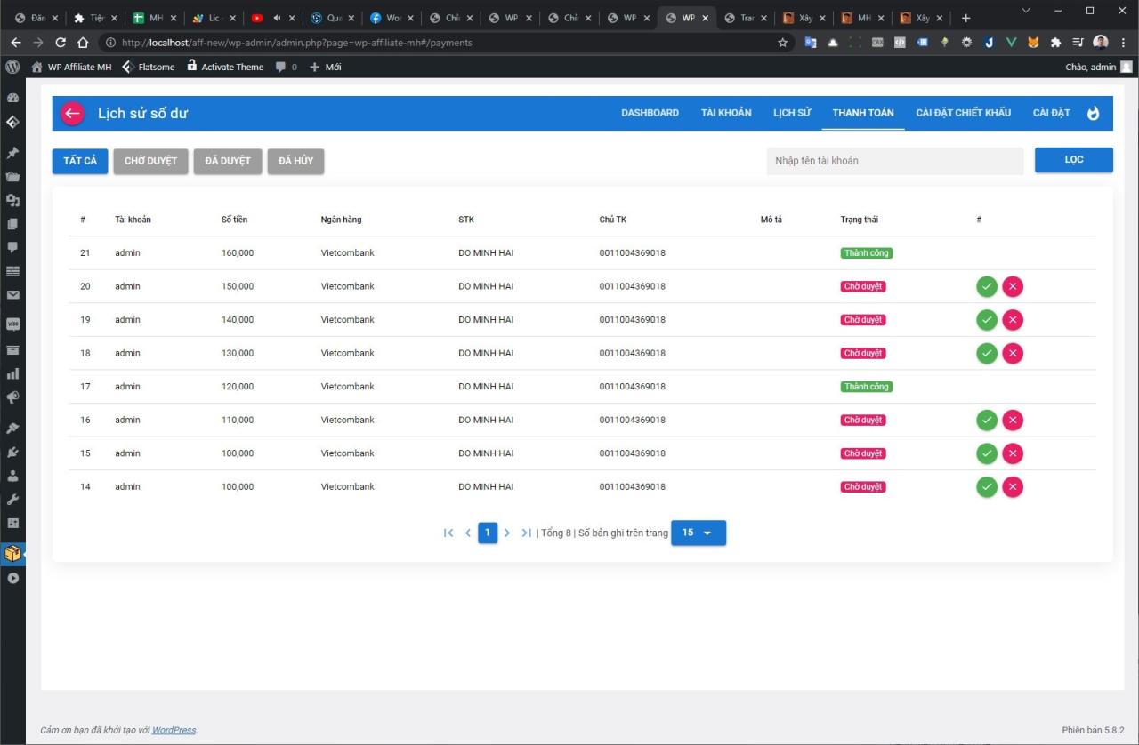 WP Affiliate MH - plugin xây dựng hệ thống cộng tác viên đa cấp