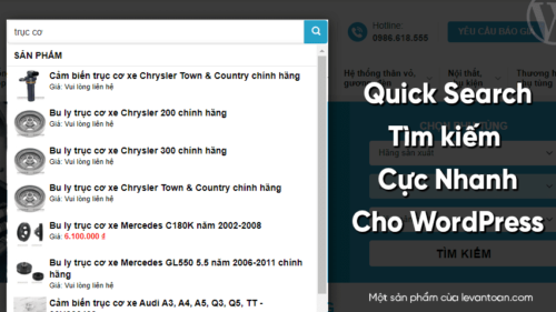 Quick search Ajax – Plugin tìm kiếm nhanh cho WordPress