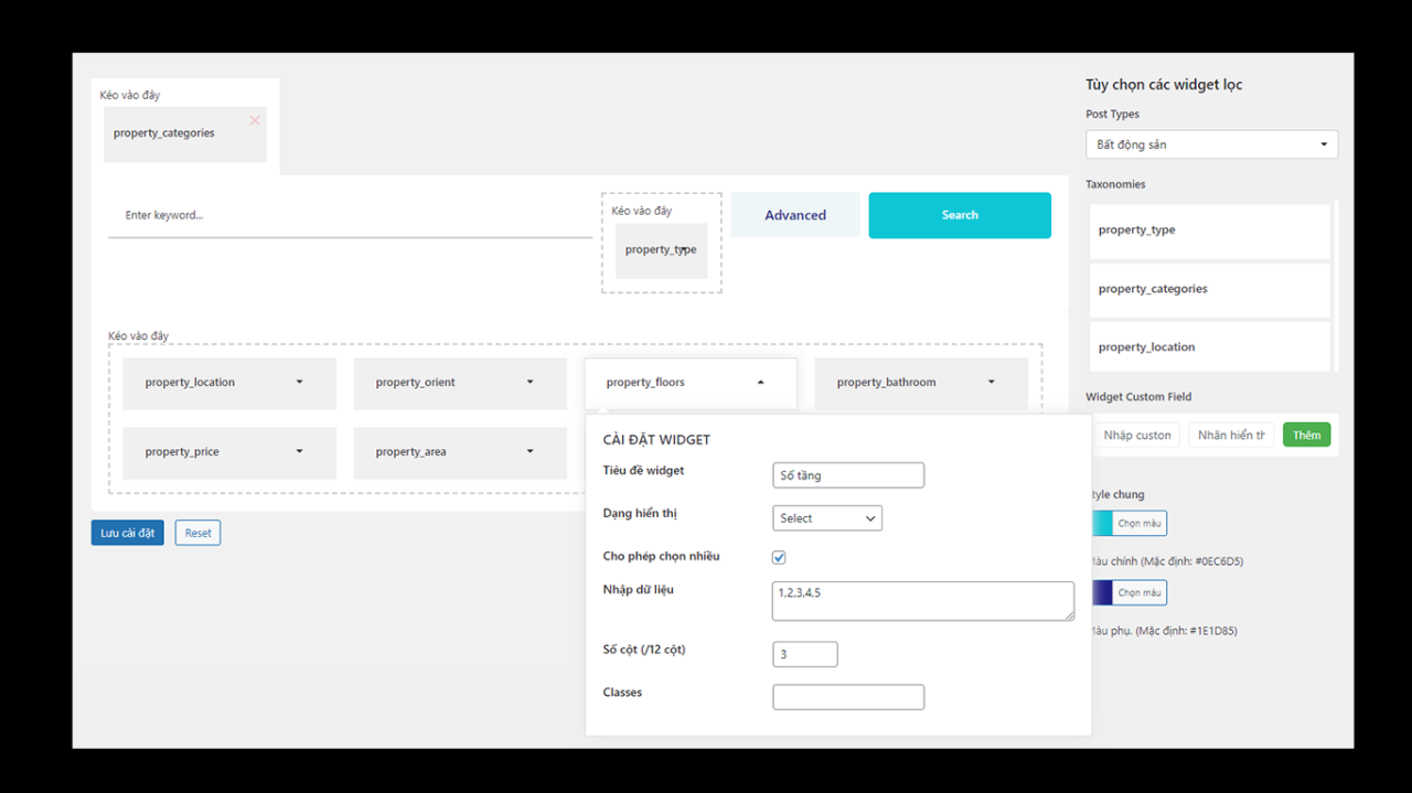Plugin tạo bộ lọc bất động sản - ISures Real Estate Filter
