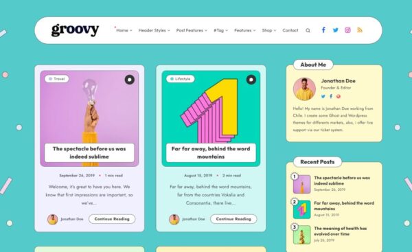 Groovy – Theme Wordpress Blog Cá Nhân đẹp, chuẩn SEO miễn phí