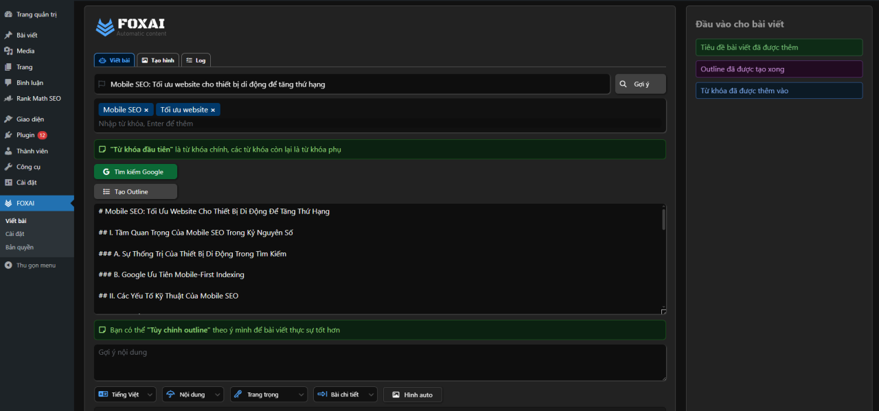 Plugin tự động hóa nội dung, tự động đăng bài viết bằng AI